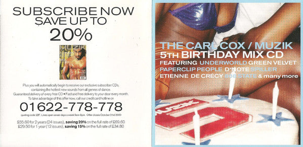 Carl Cox : The Carl Cox / Muzik 5th Birthday Mix CD (CD, Mixed)