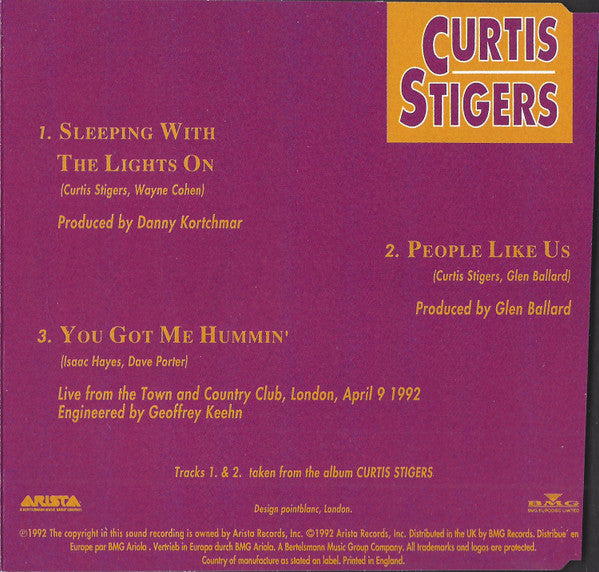 Curtis Stigers : Sleeping With The Lights On (CD, Single)