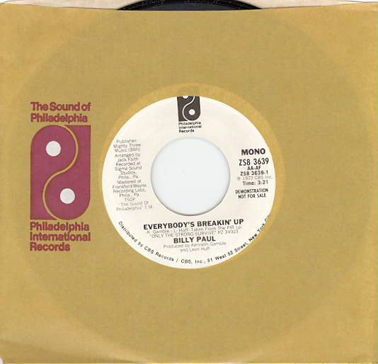 Billy Paul : Everybody's Breakin' Up (7", Mono, Promo)