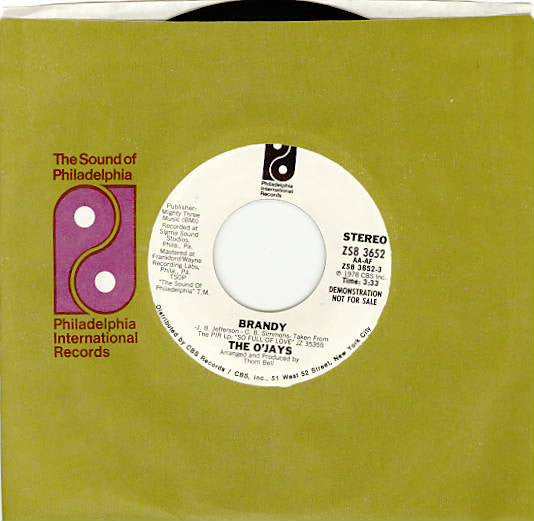 The O'Jays : Brandy (7", Promo)