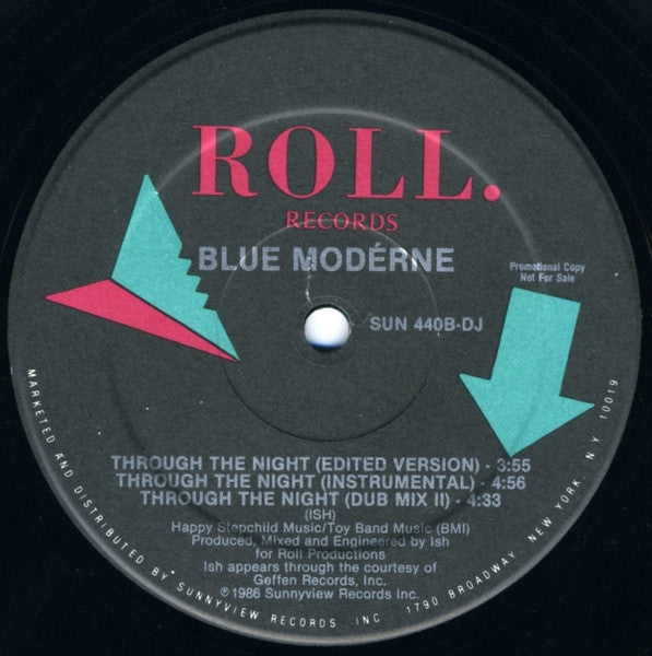 Blue Modérne* : Through The Night (12", Promo)