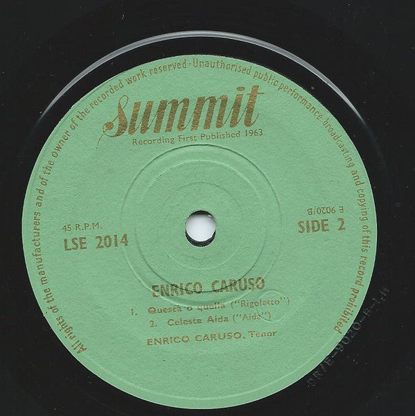 Enrico Caruso : Flower Song (7", EP, Comp)