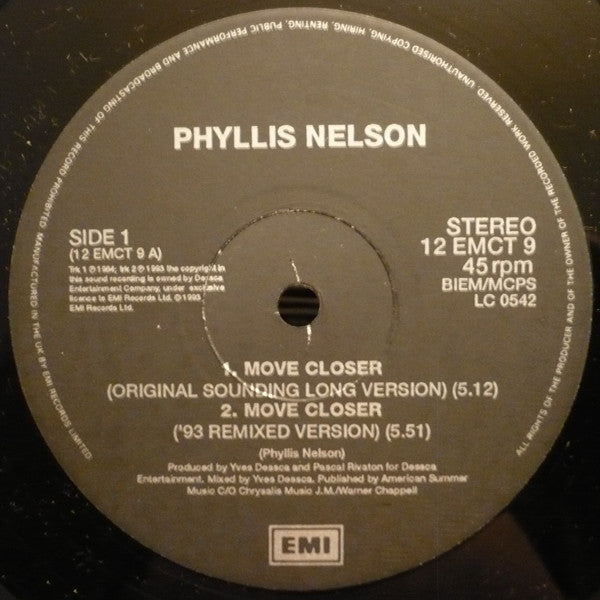 Phyllis Nelson : Move Closer (12")