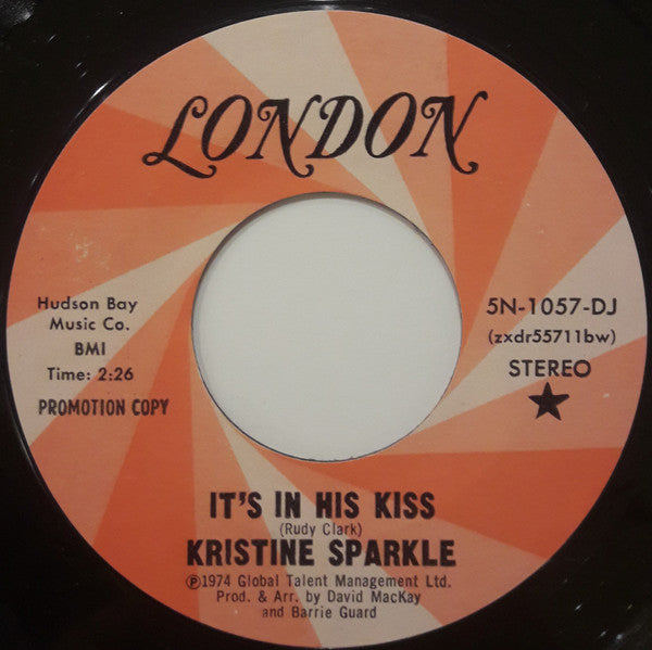 Kristine Sparkle : It's In His Kiss (7", Promo)