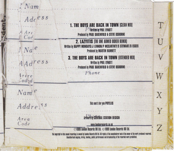 Happy Mondays : The Boys Are Back In Town (CD, Single)