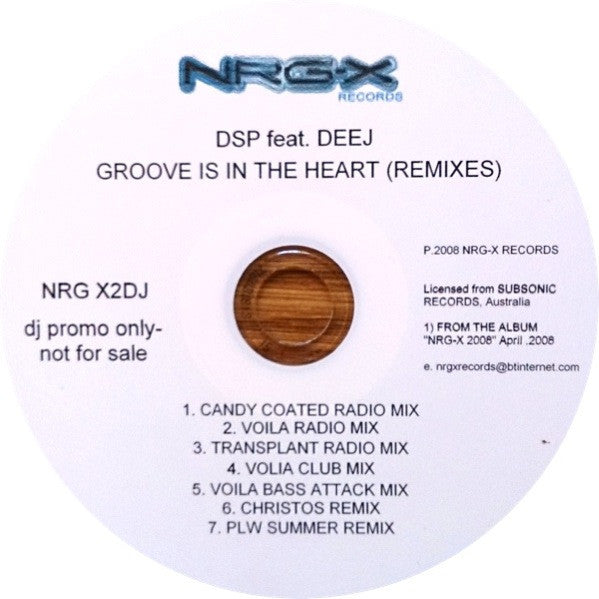 DSP (29) Feat. Deej : Groove Is In The Heart (Remixes) (CDr, Single, Promo)