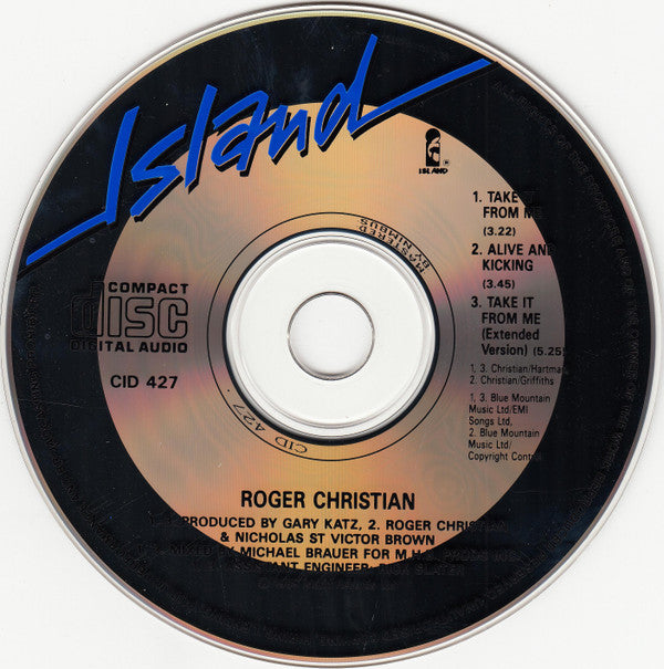 Roger Christian (2) : Take It From Me  (CD, Maxi)