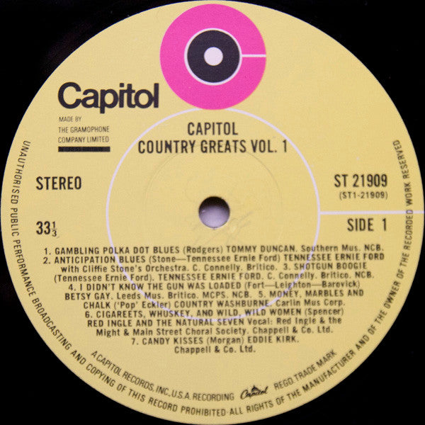 Various : Capitol Country Greats Vol. 1 (LP, Comp)