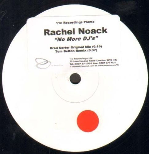 Rachel Noack : No More DJ's (12", Promo, W/Lbl, Sti)
