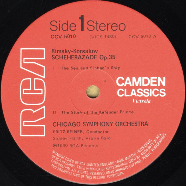 Nikolai Rimsky-Korsakov - Chicago Symphony Orchestra, Fritz Reiner : Scheherazade (Symphonic Suite) (LP, Album, RE)
