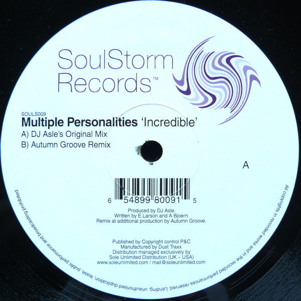 Multiple Personalities : Incredible (12")