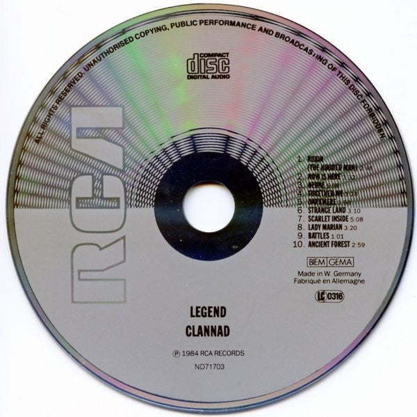 Clannad : Legend (CD, Album, RP, PDO)