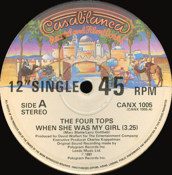 Four Tops : When She Was My Girl (12", Single)