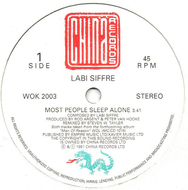 Labi Siffre : Most People Sleep Alone (7")