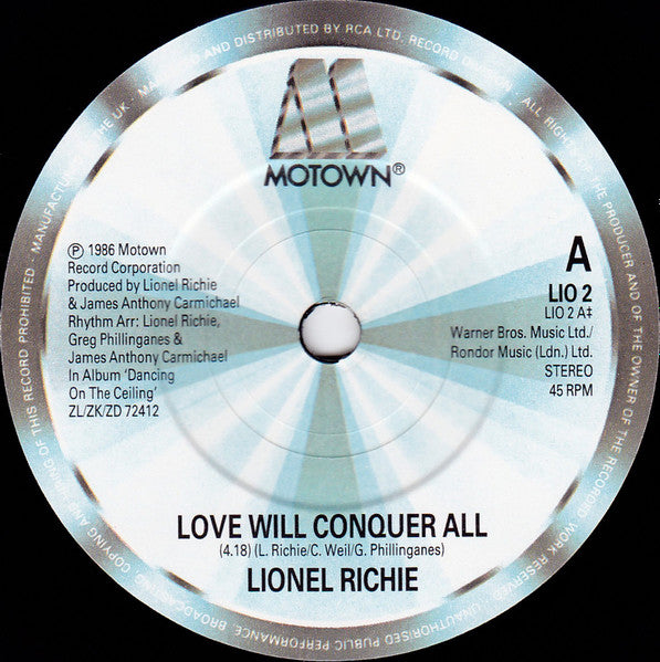 Lionel Richie : Love Will Conquer All (7", Single + 7", Single, Ltd)