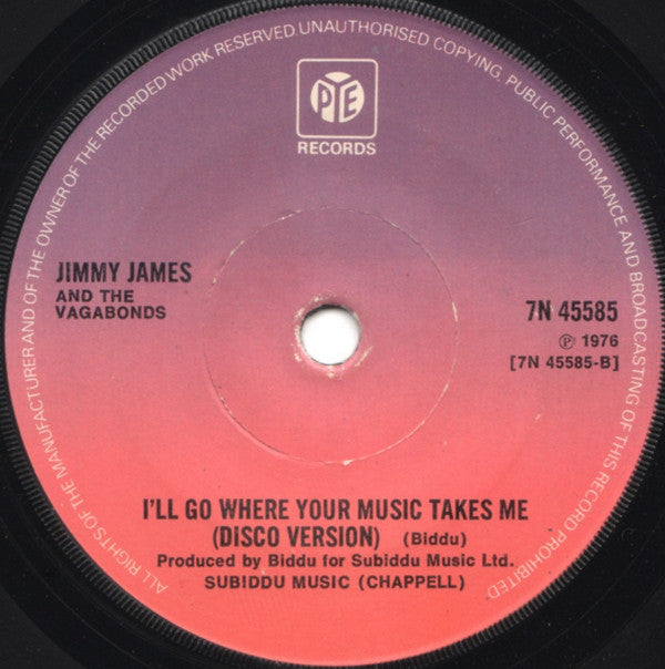 Jimmy James & The Vagabonds : I'll Go Where Your Music Takes Me (7", Single)