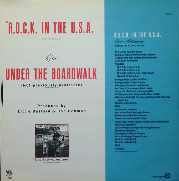 John Cougar Mellencamp : R.O.C.K. In The U.S.A. (12", Single)
