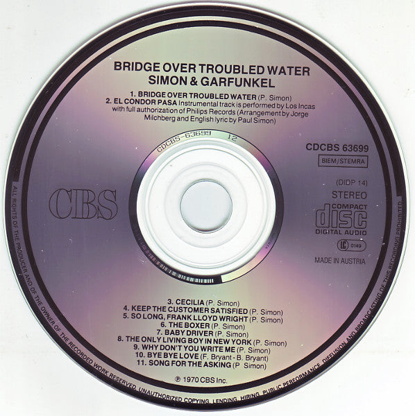 Simon & Garfunkel : Bridge Over Troubled Water (CD, Album, RE)
