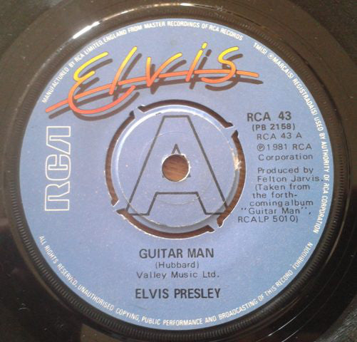 Elvis Presley : Guitar Man (7", Single, RM)