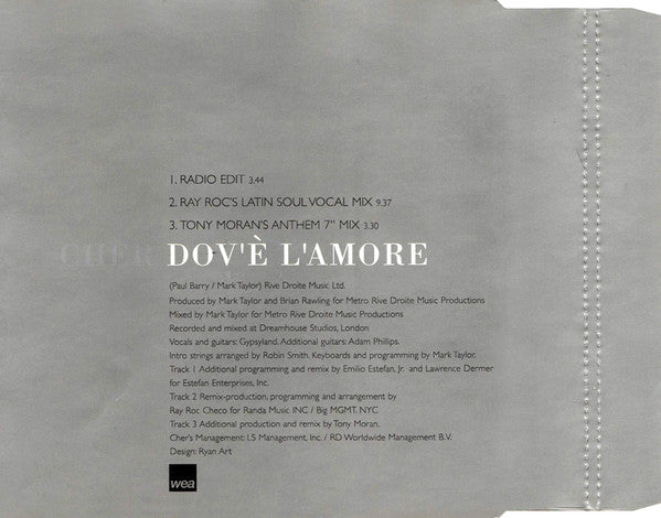 Cher : Dov'è L'Amore (CD, Single, CD1)
