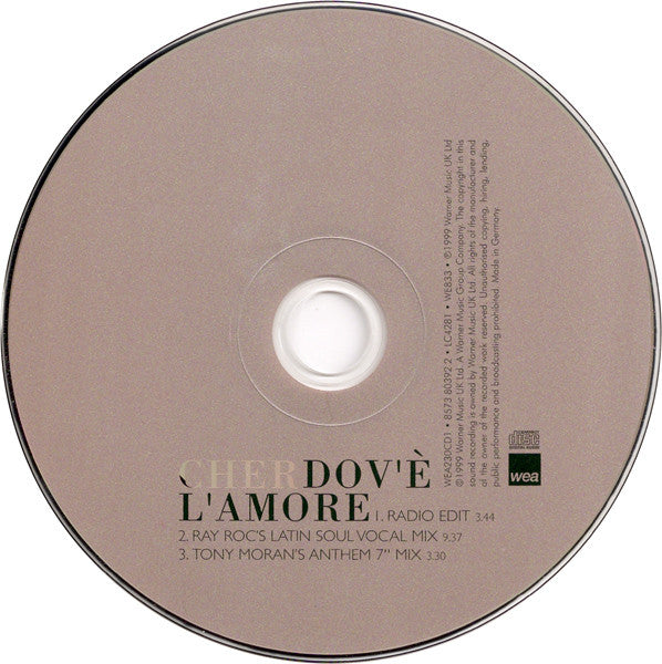 Cher : Dov'è L'Amore (CD, Single, CD1)