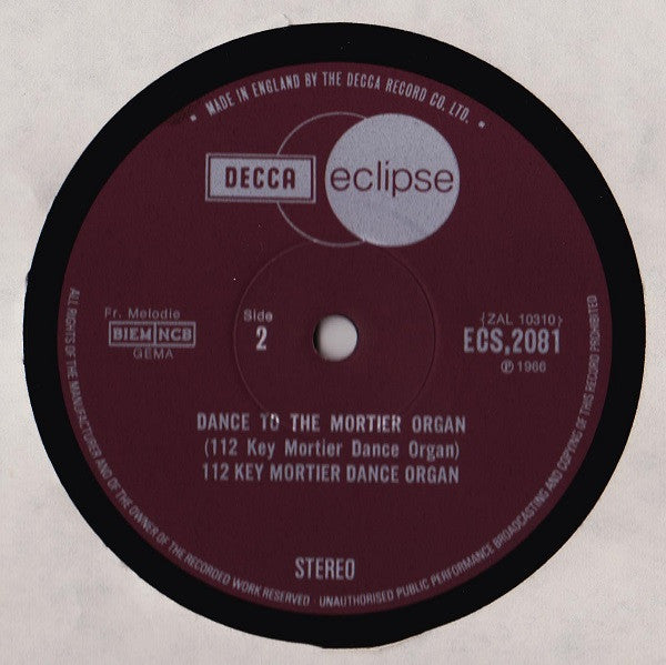 112-Key Mortier Dance Organ : Dance To The Mortier Organ (LP)