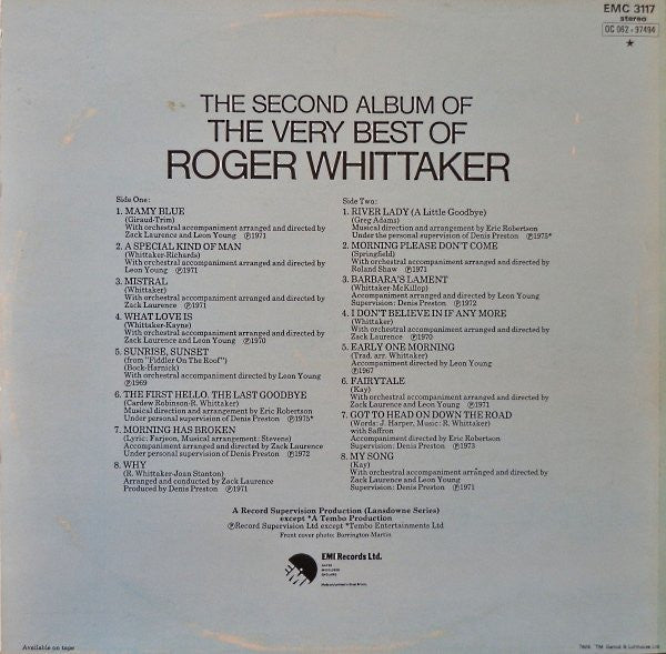 Roger Whittaker : The Second Album Of The Very Best Of Roger Whittaker (LP, Comp)
