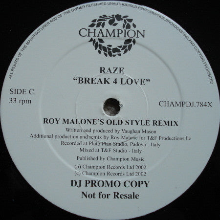 Raze : Break 4 Love (2x12", Promo)
