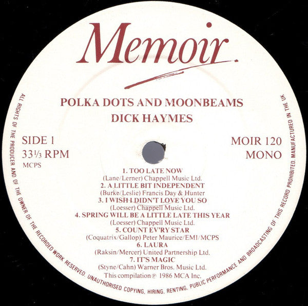 Dick Haymes : Polka Dots & Moonbeams (LP, Comp)