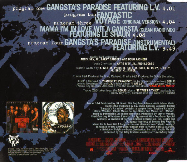 Coolio Featuring LV : Gangsta's Paradise (CD, Single)