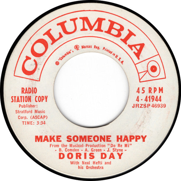 Doris Day : Make Someone Happy / Bright And Shiny (7", Promo)