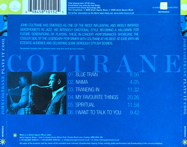John Coltrane : Plays It Cool (CD, Comp)