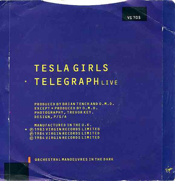 Orchestral Manoeuvres In The Dark : Tesla Girls (7", Single, Mat)