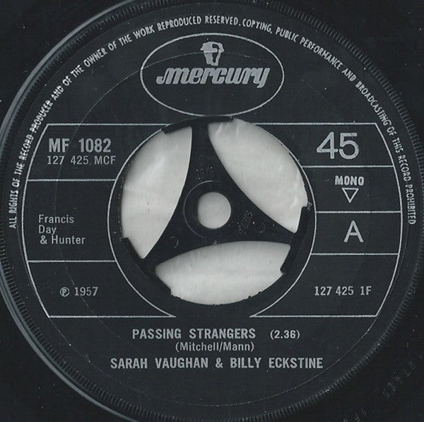 Sarah Vaughan & Billy Eckstine : Passing Strangers (7", Single, Mono)