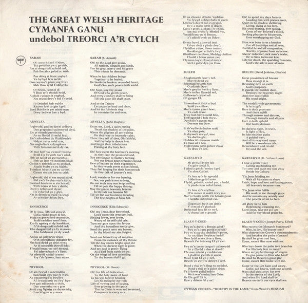 Various : Wales In Song - The Second Festival Of 1000 Welsh Male Voices (LP)