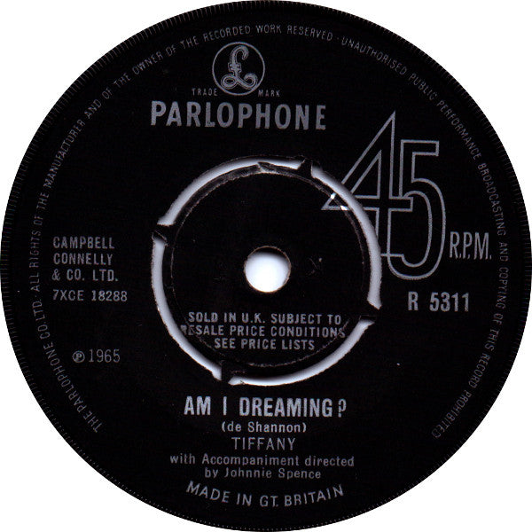 Tiffany (29) : Am I Dreaming? (7", Single)