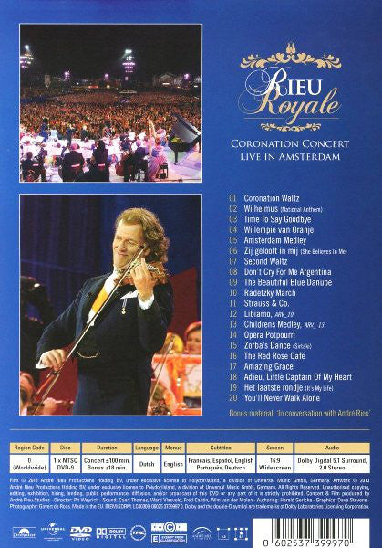 André Rieu : Rieu Royale (Coronation Concert Live In Amsterdam) (DVD-V, NTSC)