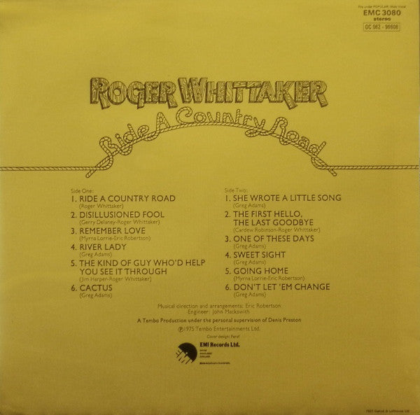 Roger Whittaker : Ride A Country Road (LP, Album)