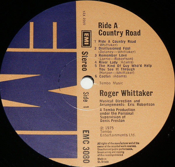 Roger Whittaker : Ride A Country Road (LP, Album)
