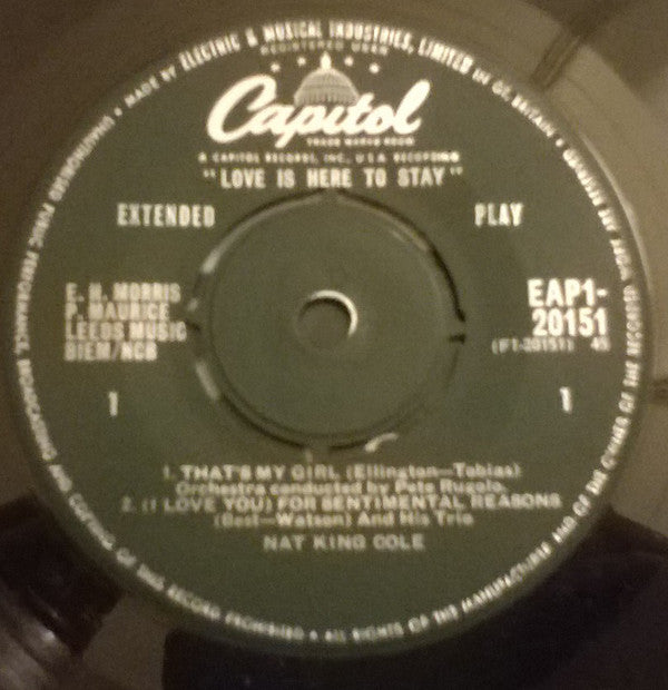 Nat King Cole : Love Is Here To Stay (7", EP, Mono)