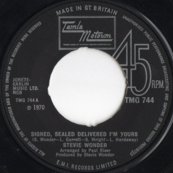 Stevie Wonder : Signed, Sealed Delivered I'm Yours (7", Single, 4-P)