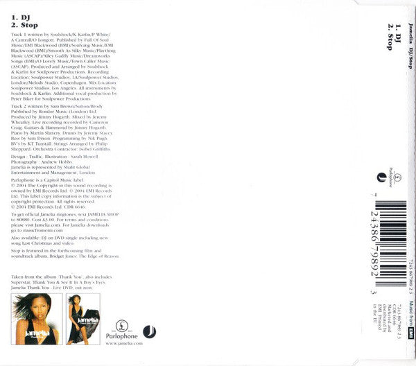 Jamelia : DJ / Stop (CD, Single)