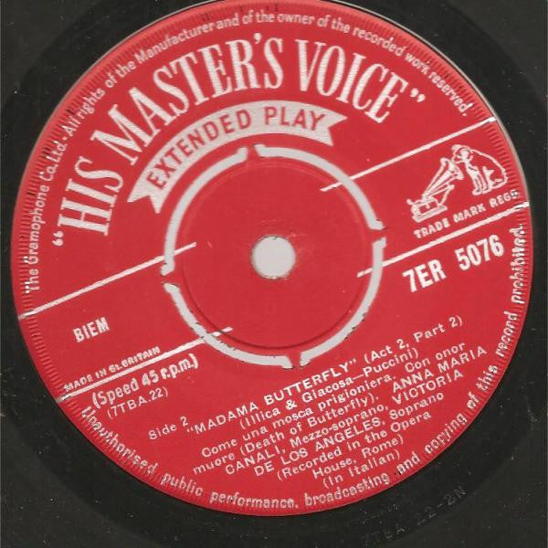 Giacomo Puccini, Orchestra Del Teatro Dell'Opera Di Roma And Coro Del Teatro Dell'Opera Di Roma : Madama Butterfly (Act II, Part 2) (7", Single)
