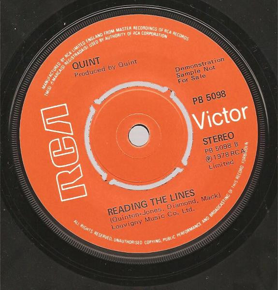 Quint : (Oh Laurie) Don't Let Me See You Cry (7", Single, Promo)