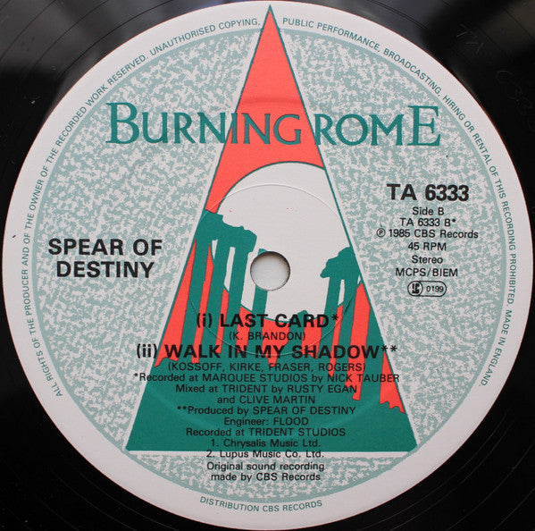 Spear Of Destiny : All My Love (Ask Nothing) (12")