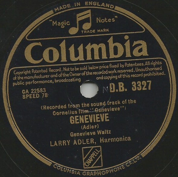 Larry Adler : Genevieve (Shellac, 10")