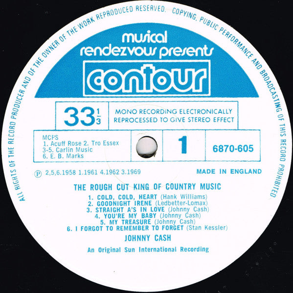 Johnny Cash : The Rough Cut King Of Country Music (LP, Comp)