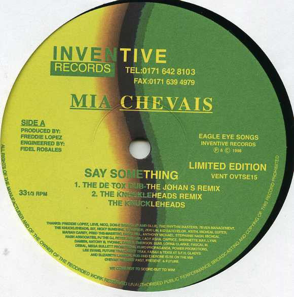 Mia Chevais : Say Something (12", Ltd)