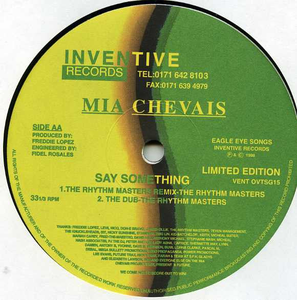 Mia Chevais : Say Something (12", Ltd)