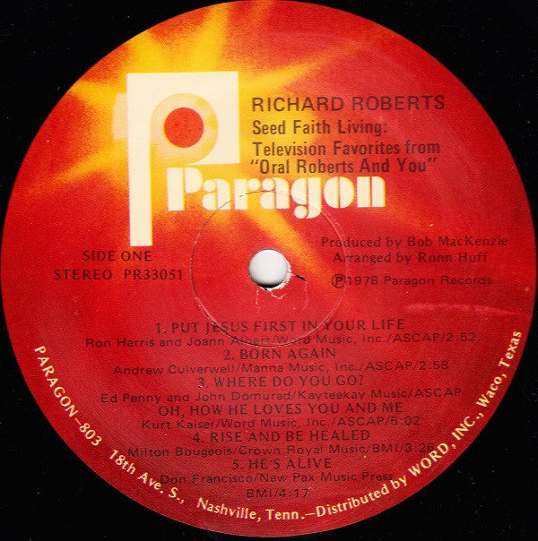 Richard Roberts (4) : Seed Faith Living: Television Favorites (LP, Album)